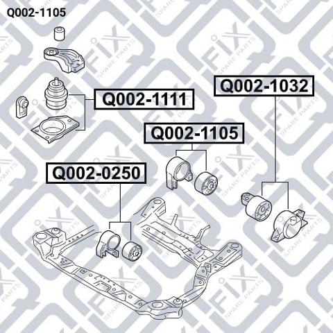 Подушка (опора) двигуна, задня Q-fix Q0021105 ціна, від 37.21 USD