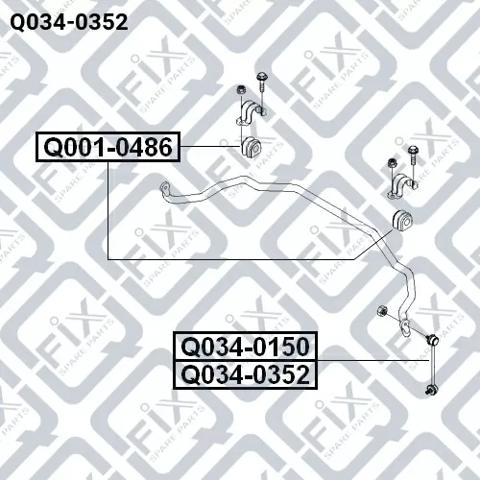 Q0340352 Q-fix Солдатик стабілізатора, переднього, правий