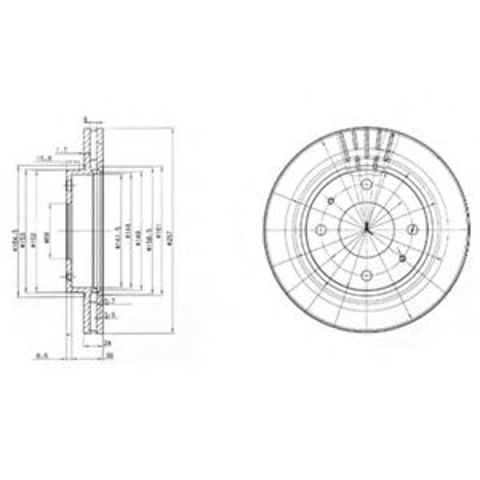 Диск гальмівний передній BG3750 Delphi