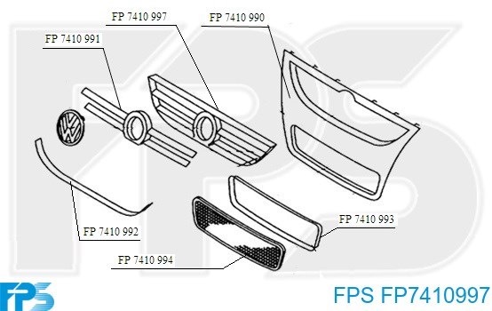 Ободок/окантовка фари протитуманної, лівий FPS FP7410997 ціна, від 7.94 USD