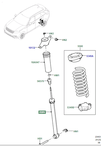 LR108022 Land Rover Амортизатори задні