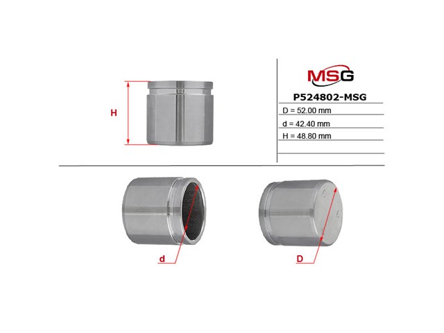 P524802MSG MSG Поршень гальмівного супорта переднього