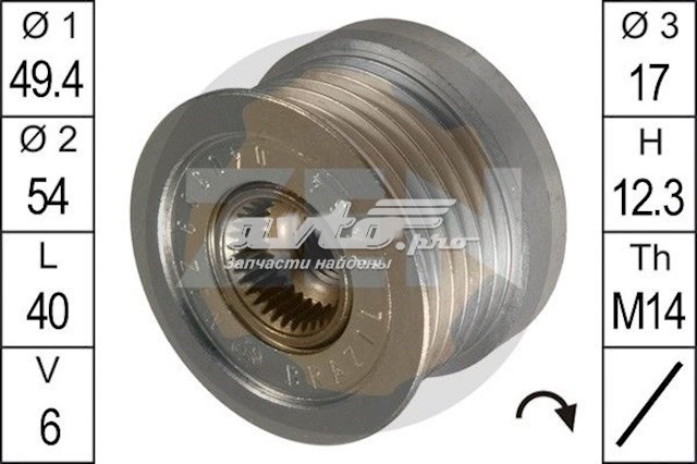 Купити ZN5464 ZEN Шків генератора