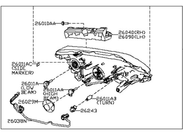 260106FL5A Nissan/Infiniti Основна фара - вставка