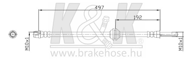 Шланг гальмівний передній K&K FT0275 ціна, від 8.69 USD