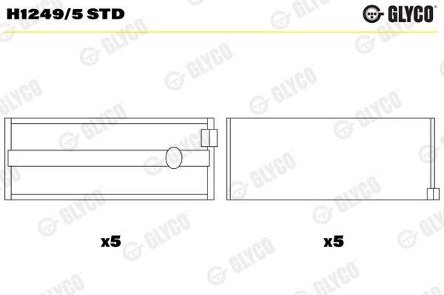 Купити H12495STD Glyco Вкладиші колінвала, корінні, комплект, стандарт (STD)