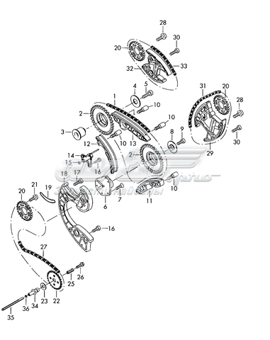 Шестерня приводу масляного насосу Volkswagen Phaeton (3D2) (Фольцваген Фаетон)