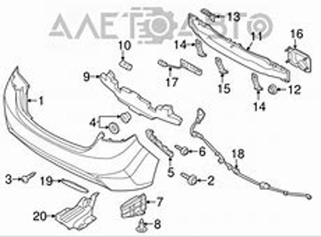 Кожух бампера заднього FPS FP3228950 ціна, від 74.87 USD