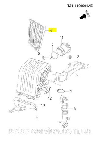 Елемент повітряного фільтра Chery T211109111 ціна, від 4.61 USD