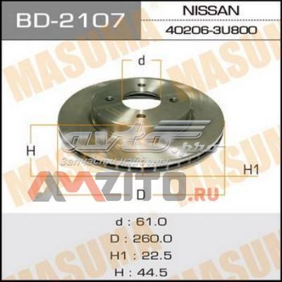 Гальмівні диски передні BD2107 Masuma