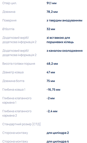 Купити 4363000 Yenmak Поршнекомплекти без кілець