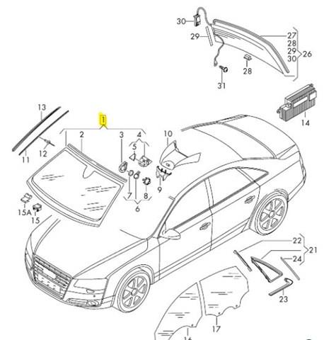 Автоскло VAG 4H0845099AE ціна, від 164.08 USD