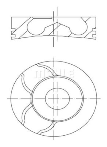 Поршень в комплекті на 1 циліндр, STD 021PI00122000 Mahle Original