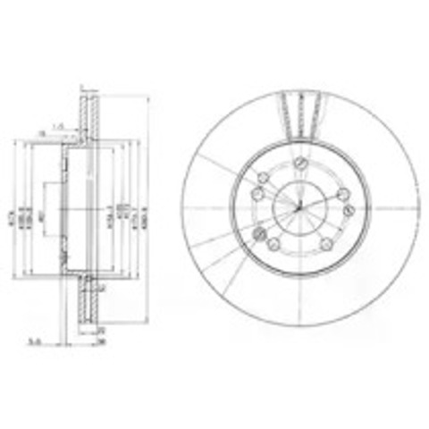 Диск гальмівний передній BG2345 Delphi