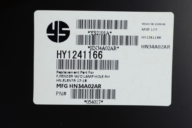 Крило переднє праве YIH Sheng 00000074967 ціна, від 33.54 USD