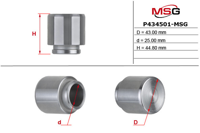 P434501MSG MSG Поршень гальмівного супорта переднього