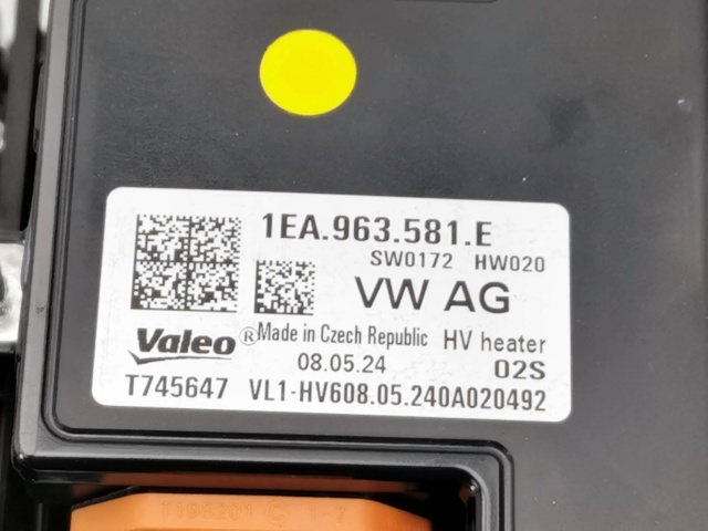 Електропідігрівач повітря системи опалення салону VAG 1EA963581E ціна, від 151.98 USD