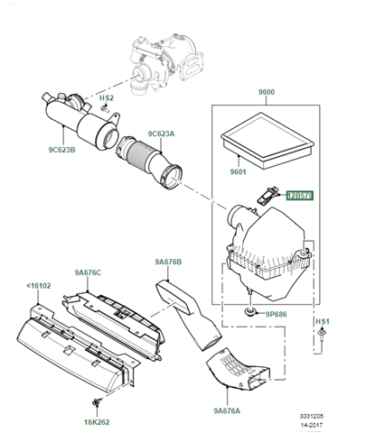 Купити LR093998 Land Rover Повітромір