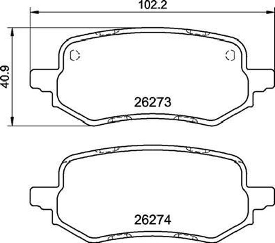Задні дискові колодки Ford 2551324