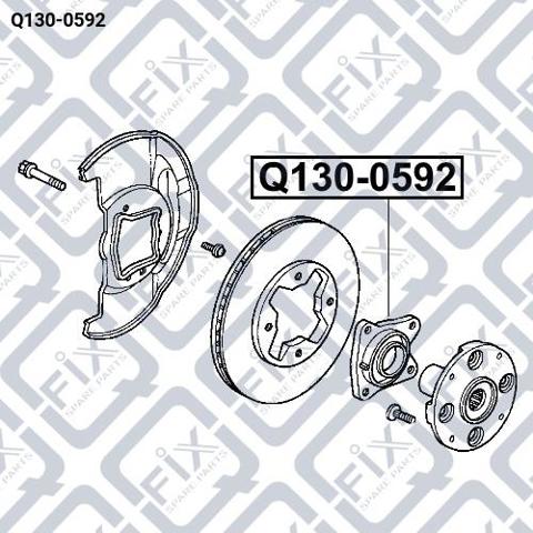 Комплект підшипник маточини передньої Q-fix Q1300592 ціна, від 31.02 USD