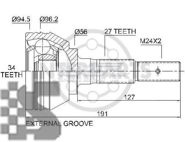 Граната колісна Interparts GM100079 ціна, від 76.01 USD