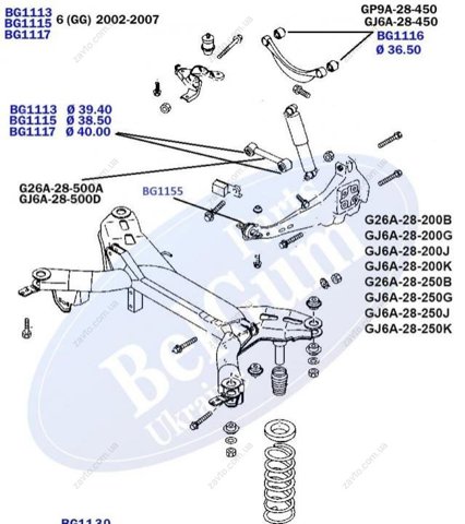 Сайлентблок заднього нижнього важеля BG1114 Belgum