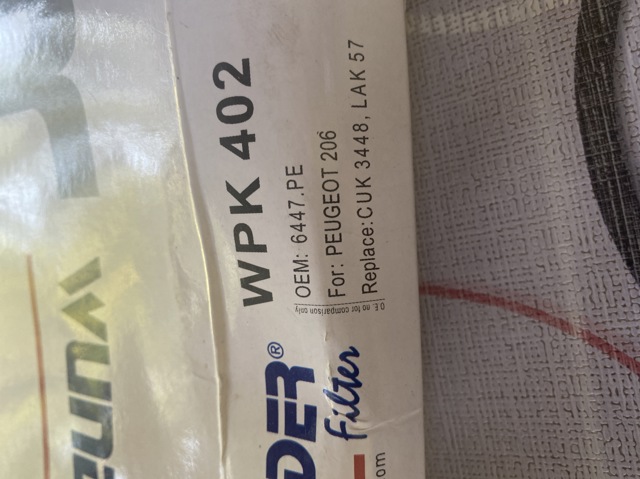 Фільтр повітряний обігрівача Wunder WPK402 ціна, від 8.15 USD