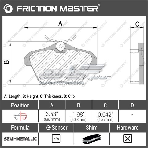 MKD1477 Friction Master Колодки гальмівні задні, дискові