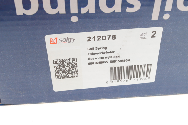 212078 Solgy Пружина підвіски задня
