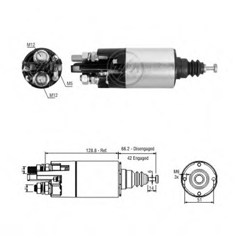 Реле втягуюче стартера ZM842 ZM