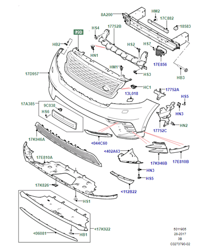 Решітка радіатора LR092629 Land Rover