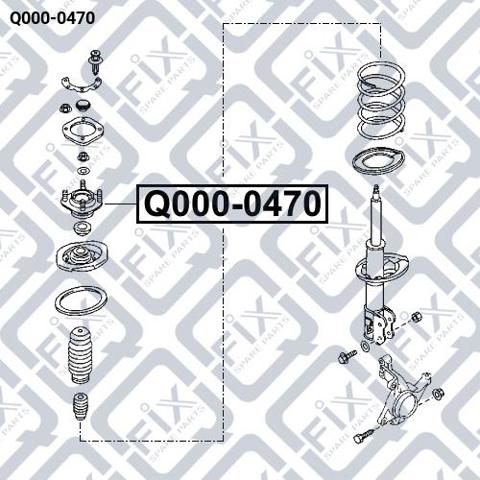 Підшипник опорний амортизатора, переднього Q-fix Q0000470 ціна, від 5.62 USD