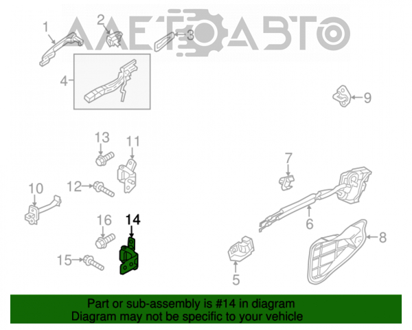 Петля заднтої двері, правої KD5372240A Mazda