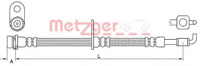 Шланг гальмівний передній, правий 4111332 Metzger