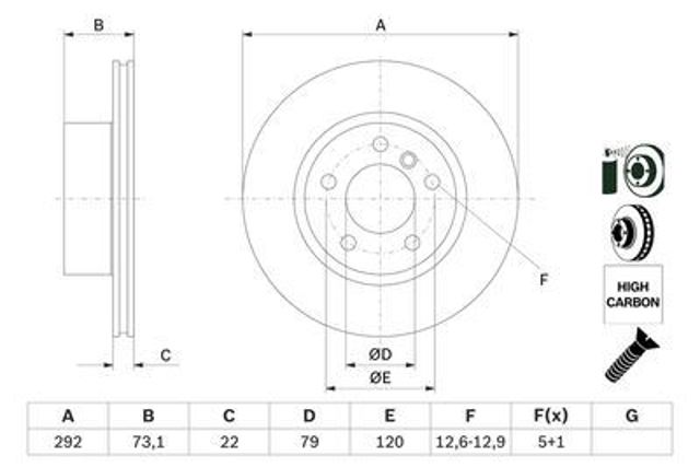 986479214 Bosch Гальмо дискове переднє