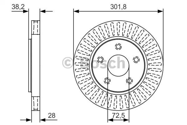 0986479U45 Bosch Гальмо дискове переднє