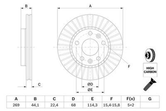 986479779 Bosch Гальмо дискове переднє