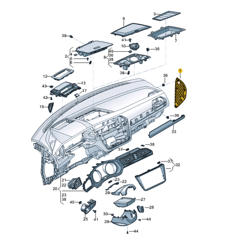 Кришка бічна панелі "торпедо", ліва VAG 5NN85821782V ціна, від 1.27 USD