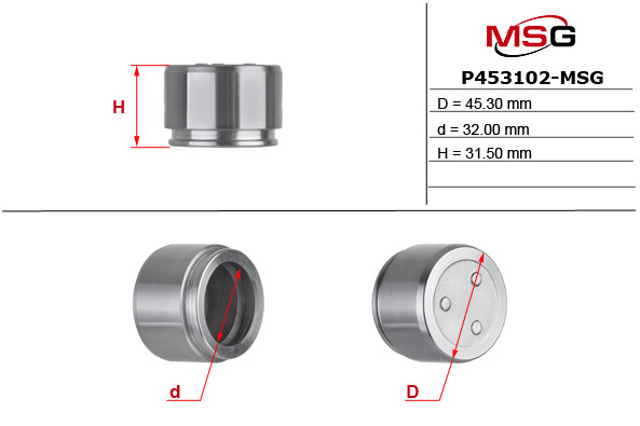 Поршень супорта гальмівного, переднього MSG P453102MSG ціна, від 7.17 USD