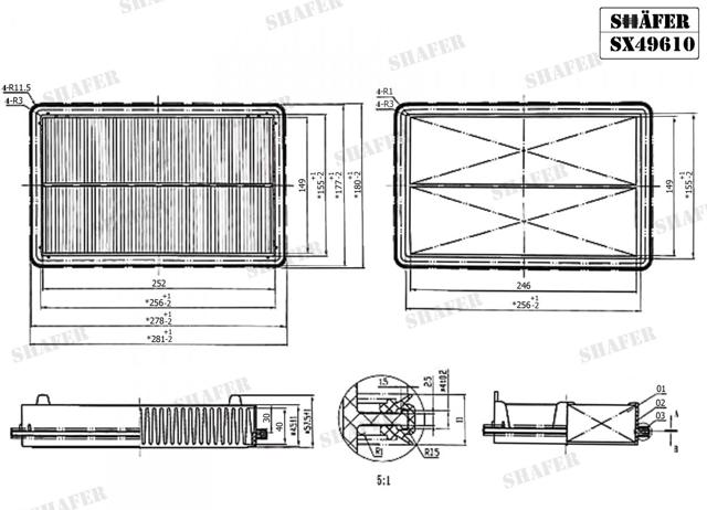 Фільтр повітряний SX49610 Shafer