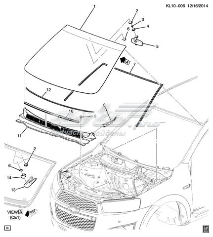 95025556 General Motors Автомобільне скло
