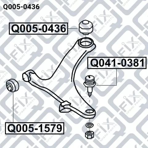 Сайлентблок нижнього важеля передньої підвіски Q-fix Q0050436 ціна, від 7.12 USD