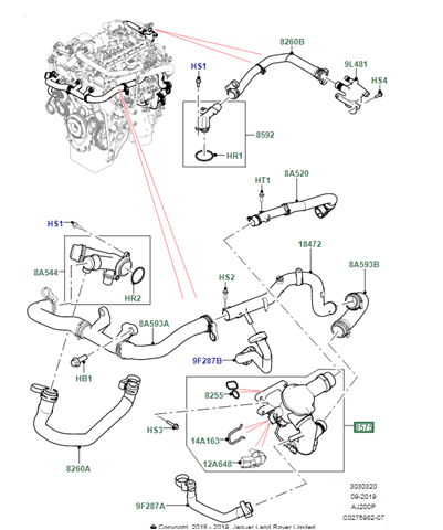 Корпус термостата LR106640 Land Rover