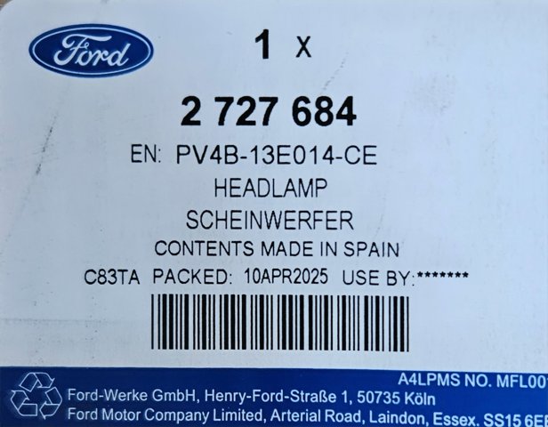  Ford 2727684 ціна, від 577.54 USD