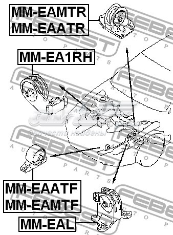 MMEA1RH Febest подушка (опора двигуна, передня)