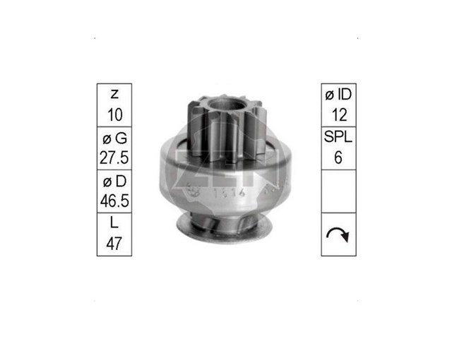 Купити ZN1614 ZEN Бендикс стартера