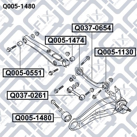 Q0051480 Q-fix Сайлентблок заднього поздовжнього нижнього важеля