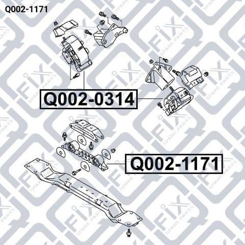 Права подушка двигуна Q-fix Q0021171 ціна, від 30.24 USD
