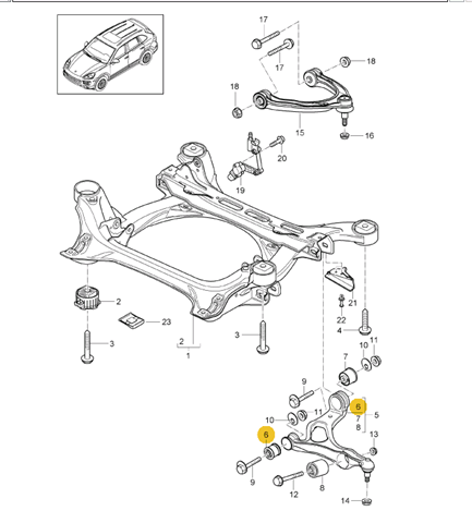 Сайлентблок цапфи задньої 95834158800 Porsche