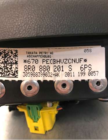 8R0880201S VAG Подушка безпеки, водійська, AIRBAG